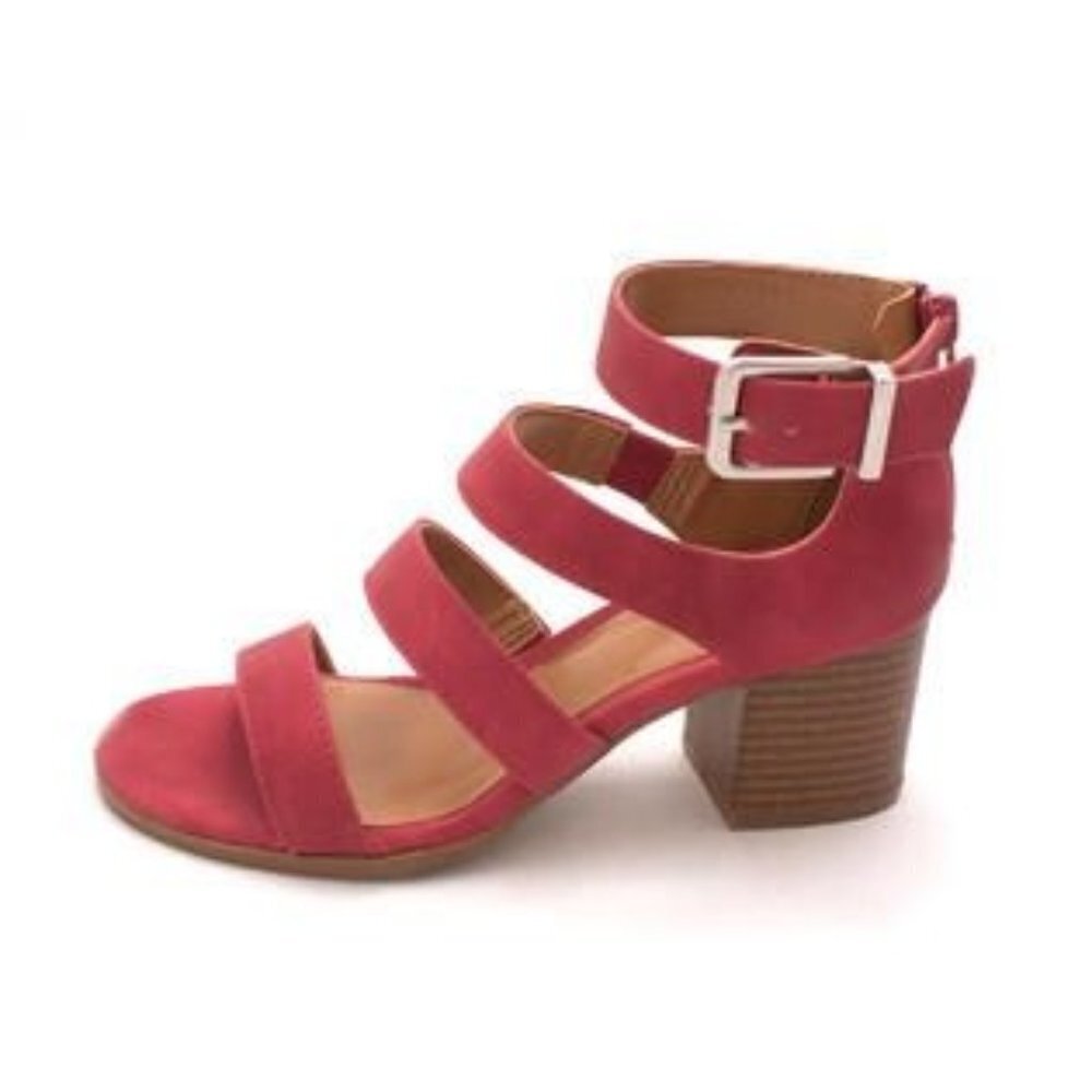 NIB Style & Co Red Suede Casual Strappy Sandals‎ - 7